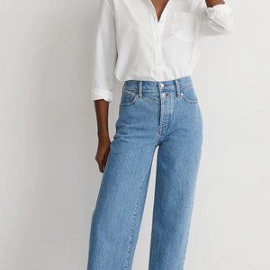 Madewell The Perfect Vintage Wide-Leg Jean in Harding Wash: Button-Fly Edition